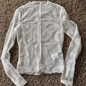 Elegant Lace Sheer White Top